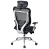 Space Seating 818 Series Executive Platinum Finished Base Office Chair with Leather Headrest - OSP-818-41R9C18R-HRL818