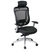 Space Seating 818 Series Executive Platinum Finished Base Office Chair with Leather Headrest - OSP-818-41R9C18R-HRL818