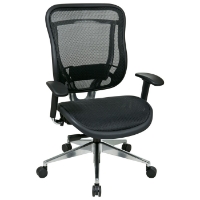 Space Seating 818A Series Executive High Back Mesh Chair with Polished Aluminum Base