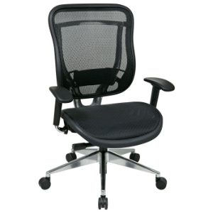 Space Seating 818A Series Executive High Back Mesh Chair with Polished Aluminum Base 