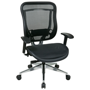 Space Seating 818A Series Executive High Back Mesh Chair with Polished Aluminum Base 