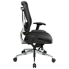 Space Seating 818A Series Executive High Back Black Office Chair with Leather Seat - OSP-818A-41P9C1A8