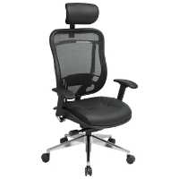 Space Seating 818A Series Executive Leather Seat and Headrest Office Chair