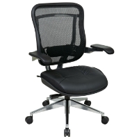 Space Seating 818A Series Executive High Back Leather Seat Chair with Cantilever Arms