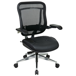 Space Seating 818A Series Executive High Back Leather Seat Chair with Cantilever Arms 