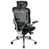 Space Seating 818A Series Executive High Back Leather Seat and Headrest Office Chair - OSP-818A-41P9C1C3-HRL818
