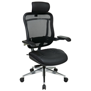 Space Seating 818A Series Executive High Back Leather Seat and Headrest Office Chair 