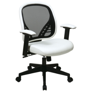 Space Seating 819 Series DuraGrid Back and White Vinyl Seat Manager's Chair 