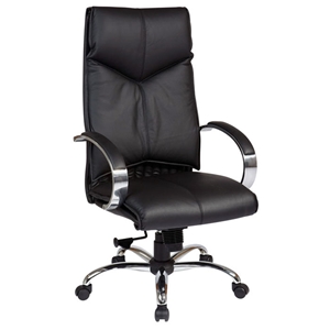 Pro-Line II 8200 - Deluxe Black Leather Executive Chair with Chrome Base 