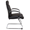 Pro-Line II 8205 - Deluxe Black Leather Visitor's Chair with Chrome Sled Base - OSP-8205