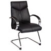 Pro-Line II 8205 - Deluxe Black Leather Visitor's Chair with Chrome Sled Base - OSP-8205