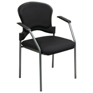 Pro-Line II Titanium Finished Frame Stacking Visitor's Chair with Nylon Arms 