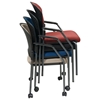 Pro-Line II Stacking Titanium Finished Rolling Visitor's Chair with Nylon Arms - OSP-82740