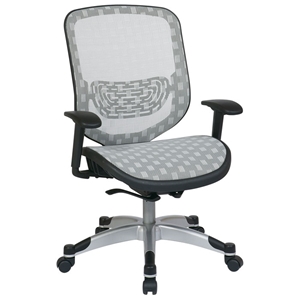 Space Seating 829 Series White DuraFlex Office Chair with Platinum Finished Base 