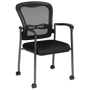 Pro-Line II ProGrid Mesh Back Stacking Visitors Chair with Casters 