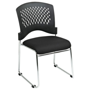Pro-Line II Stacking Charcoal FreeFlex Visitor's Chair with Chrome Sled Base (Set of 2) 