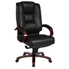 Pro-Line II 8500 - Deluxe Leather Executive Chair with Mahogany Finished Base - OSP-8500