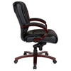 Pro-Line II 8501 - Deluxe Mid Back Leather Executive Chair with Mahogany Finished Base - OSP-8501