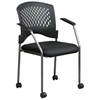 Pro-Line II Stacking Ventilated Back Rolling Visitor's Chair with Nylon Arms - OSP-8640