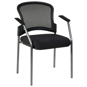 Pro-Line II Stacking ProGrid Contoured Back Visitor's Chair with Nylon Arms 