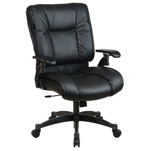 Space Seating 93 Series Deluxe Black Leather Conference Chair 