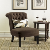 Avenue Six Cortez Tufted Chair in Queens Chocolate