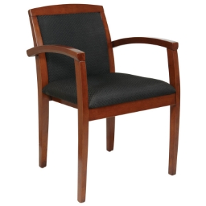 Kenwood Black Fabric Seat and Back Guest Chair in Light Cherry Finished Frame (Set of 2) 