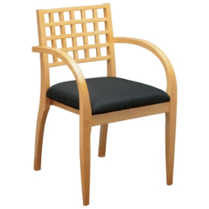 Mendocino Maple Finished Wood Grid Back Guest Chair (Set of 2) 