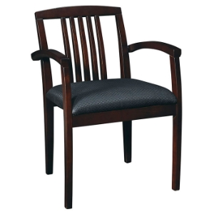 Napa Espresso Wood Guest Chair with Curved Armrests (Set of 2) 