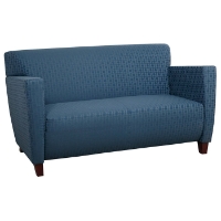 Custom Fabric Loveseat with Wide Track Arms