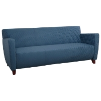 Contemporary Fabric Sofa with Cherry Finished Feet