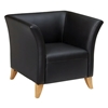 Black Leather Club Chair with Flared Arms - OSP-SL15X1