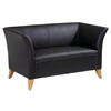 Contemporary Flared Arm Loveseat in Black Leather - OSP-SL15X2