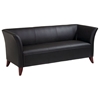 Black Leather Armchair, Loveseat, and Sofa Set with Cherry Feet - OSP-SL1571-SL1572-SL1573