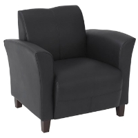 Breeze Eco-Leather Club Chair with Cherry Finished Feet