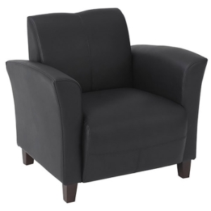 Breeze Eco-Leather Club Chair with Cherry Finished Feet 