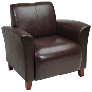 Breeze Club Chair in Mocha Eco-Leather 