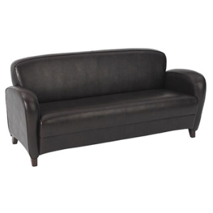 Embrace Cherry Finished Feet Sofa in Mocha Eco-Leather 