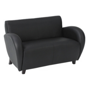 Eleganza Loveseat in Black Eco-Leather 