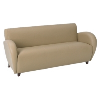 Eleganza Taupe Sofa with Cherry Finished Feet