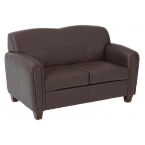 Pillar Espresso Loveseat with Cherry Finished Feet 