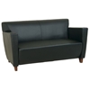 Leather Loveseat with Cherry Finished Feet - OSP-SL8X72