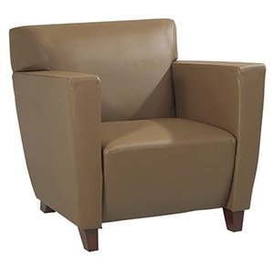 Track Arms Leather Club Chair 