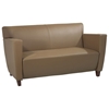 Leather Loveseat with Cherry Finished Feet - OSP-SL8X72