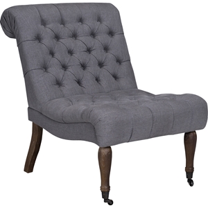 Braxton Armless Slipper Chair - Button Tufted, Samantha Gray 