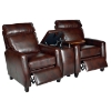 Florence 3 Piece Home Theater Seating - Royal Auburn Leather - OHF-8645-22ROYAUB