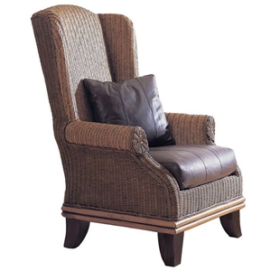 Bali Wingback Lounge Chair - Cushion, Rattan Weave 