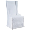 Atlantic Beach Dining Chair - Sun Bleached White Linen Slipcover - PAD-ATL12-SBW