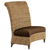 Bayside Dining Settee - Roll Back, Cushion, Abaca Weave - PAD-BYS23