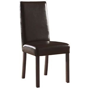 Monaco Upholstered Dining Chair - Dark Brown Leather 